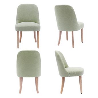 Westintrends Mid-century Modern Upholstered Boucle Dining Chair (set Of 4)