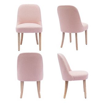 Westintrends Mid-century Modern Upholstered Boucle Dining Chair (set Of 4)