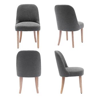 Westintrends Mid-century Modern Upholstered Boucle Dining Chair (set Of 4)