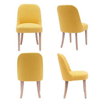Westintrends Mid-century Modern Upholstered Boucle Dining Chair (set Of 4)