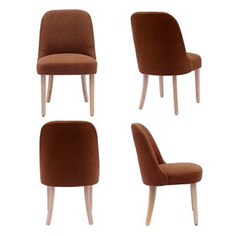 Westintrends Mid-century Modern Upholstered Boucle Dining Chair (set Of 4)