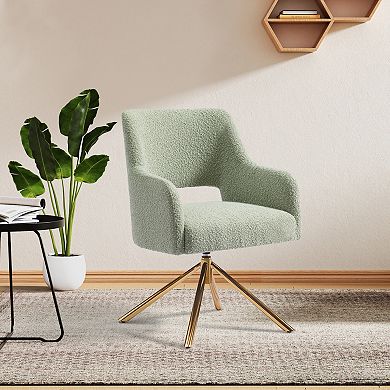 Westintrends Mid-century Modern Boucle Swivel Armchair