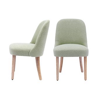 Westintrends Mid-century Modern Upholstered Boucle Dining Chair (set Of 2)