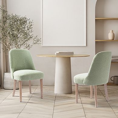 Westintrends Mid-century Modern Upholstered Boucle Dining Chair (set Of 2)