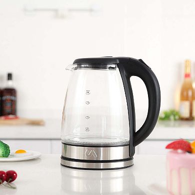 Electric Tea Kettle - 1.8l Glass & Stainless Steel Electric Tea Kettle - Uber Appliance