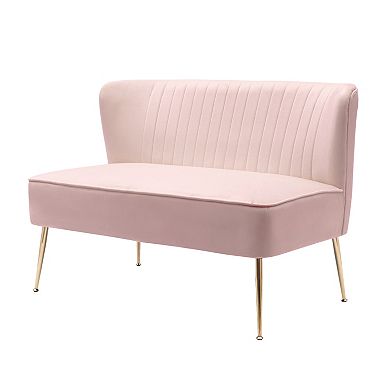 46" Wide Upholstered Velvet Love Seat Sofa