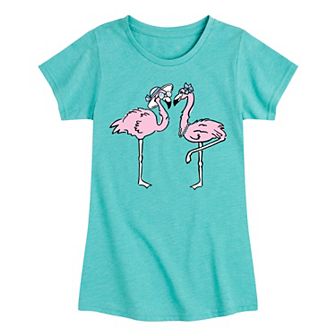Girls 7-16 Girly Flamingos Tee