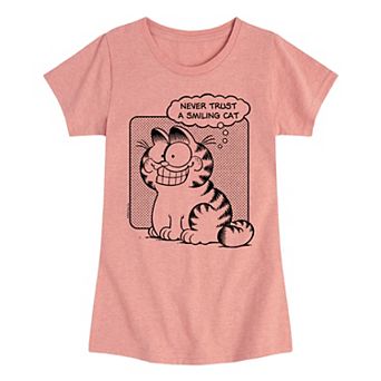 Girls 7-16 Garfield Never Trust A Smiling Cat Tee