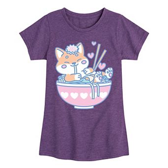 Girls 7-16 Kawaii Ramen Shiba Inu Tee