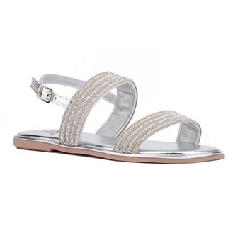 Olivia Miller Shiny Girl's Flat Sandals