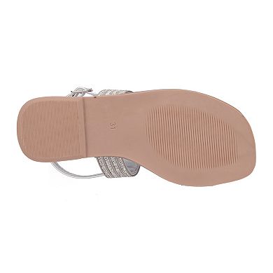 Olivia Miller Shiny Girl's Flat Sandals