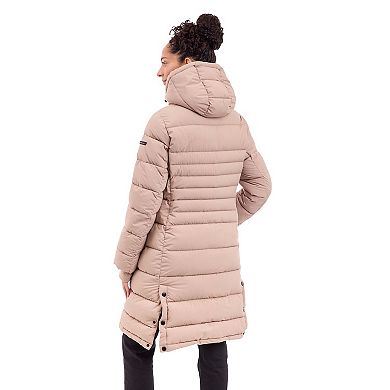 Women's BCBGeneration Long Snap Hooded Puffer Jacket