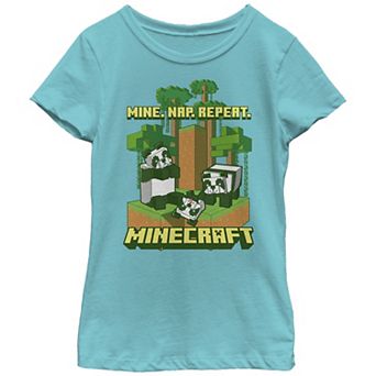 Girls Minecraft Mine Nap Repeat Graphic Tee