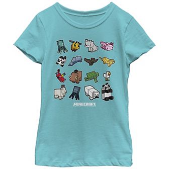 Girls 7-16 Minecraft Adventures And Animals Graphic Tee