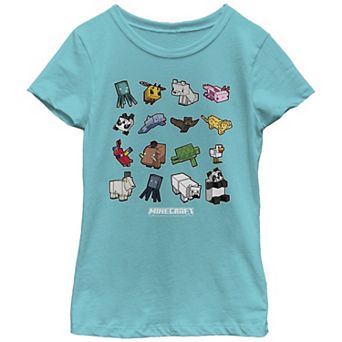 Girls 7-16 Minecraft Adventures And Animals Graphic Tee