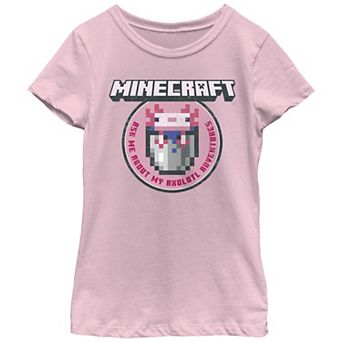 Girls Minecraft Axolotl Adventures Stamp Graphic Tee