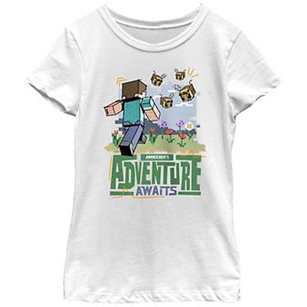 Girls Minecraft Adventure Awaits Graphic Tee