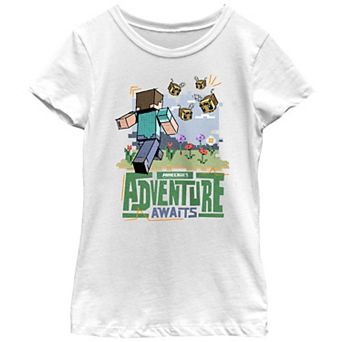 Girls Minecraft Adventure Awaits Graphic Tee