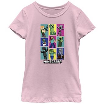 Girls Minecraft Boxed Characters Graphic Tee