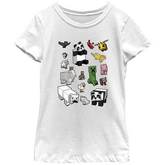 Girls Minecraft Animals Graphic Tee
