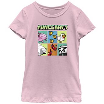 Girls Minecraft Animal Blocks Graphic Tee