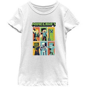 Girls Minecraft Characters Banners Graphic Tee