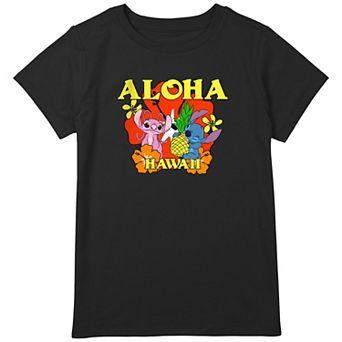 Disney's Lilo & Stitch Aloha Angel And Stitch Girls Plus Graphic Tee