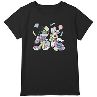 Disney's Mickey Mouse And Minnie 80's Style Girls Plus Graphic Tee
