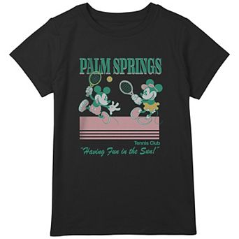 Disney's Mickey Mouse And Minnie Palm Springs Tennis Club Girls Plus Graphic Tee