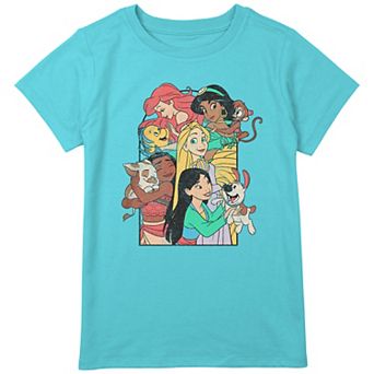 Disney's Princesses And Their Pets Girls Plus Graphic Tee
