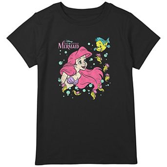 Disney's The Little Mermaid Ariel And Friends Girls Plus Graphic Tee
