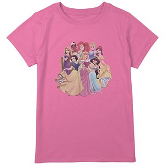 Disney Princess Rapunzel, Tiana, Ariel, Cinderella, Belle, Snow White, Aurora & Jasmine Princess Club Girls Plus Size Graphic Tee