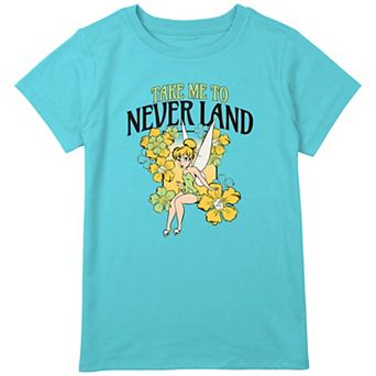 Disney's Tinker Bell Take Me To Never Land Flowers Girls Plus Graphic Tee