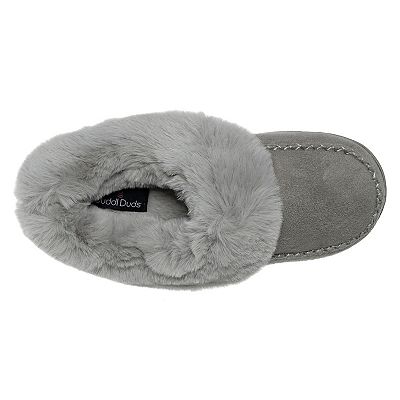 Cuddl Duds Microsuede with Moccasin Stitch Women s Clog Slippers