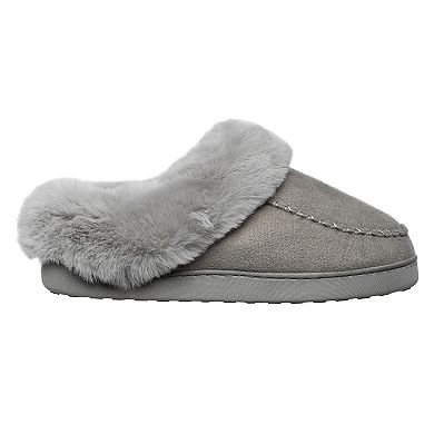 Cuddl Duds® Microsuede with Moccasin Stitch Women's Clog Slippers