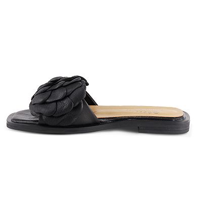 Spring Step Domonique Women's Leather Flower Slide Sandals