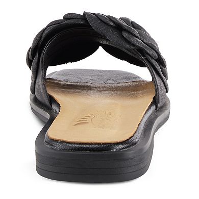 Spring Step Domonique Women's Leather Flower Slide Sandals