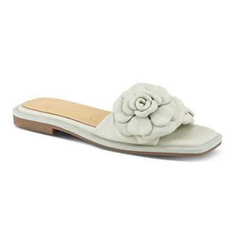 Spring Step Domonique Women's Leather Flower Slide Sandals