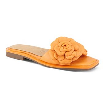 Spring Step Domonique Women's Leather Flower Slide Sandals