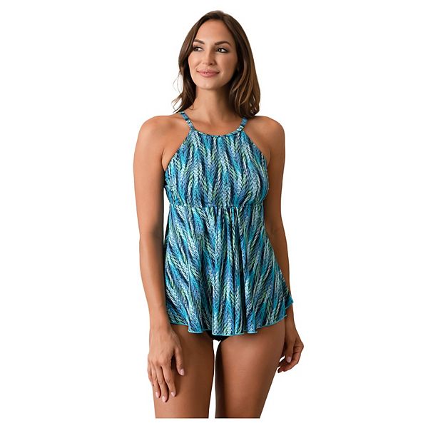 Women's Fit 4 U Highneck Flowy Tankini Swim Top