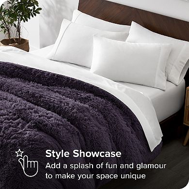 Bare Home Shaggy Faux Fur Duvet Cover