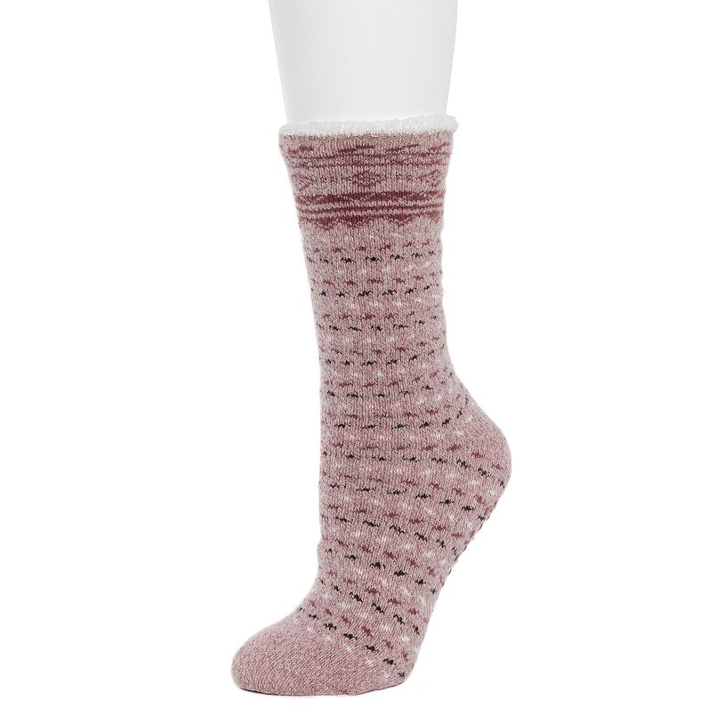 A pink patterned sock