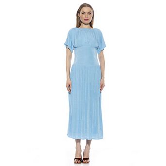 Women's ALEXIA ADMOR Luna Draped Dolman Sleeve Tea Length Dress