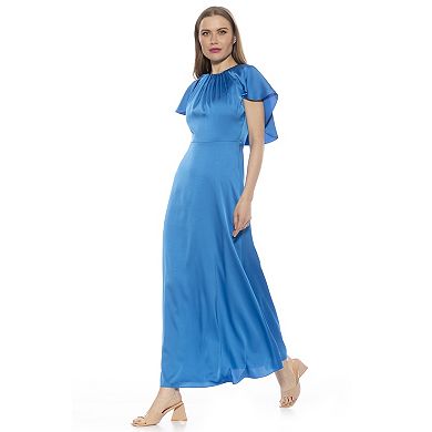 Women's ALEXIA ADMOR Danica Crewneck Flutter Cap Sleeve Dress