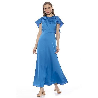 Women's ALEXIA ADMOR Danica Crewneck Flutter Cap Sleeve Dress