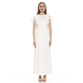 Women's ALEXIA ADMOR Danica Crewneck Flutter Cap Sleeve Dress