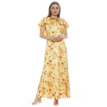 Women's ALEXIA ADMOR Danica Crewneck Flutter Cap Sleeve Dress