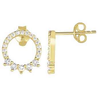 Sunkissed Sterling Cubic Zirconia Circle Stud Earrings