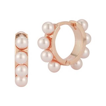 Sunkissed Sterling Freshwater Cultured Pearl Huggie Hoop Earrings