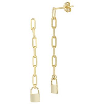 Sunkissed Sterling Lock Drop Earrings